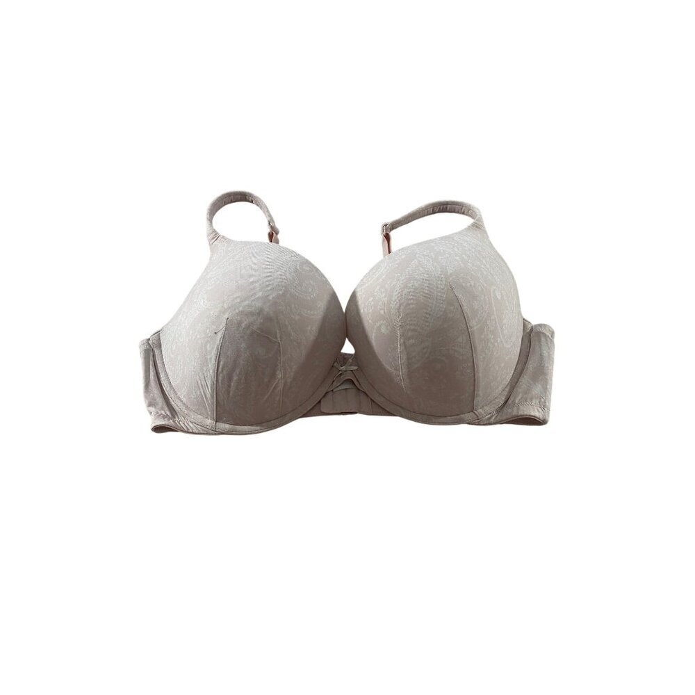 Cacique Women's Beige Paisley Print Boost Plunge Bra - 42DD